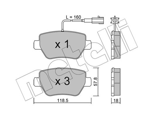 [22-1204-0] BRAKE PADS REAR METELLI MASERATI