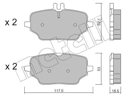 [22-1273-0] BRAKE PADS REAR METELLI MERC