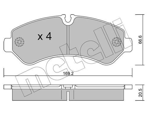 [22-1276-0] BRAKE PADS REAR METELLI MERC