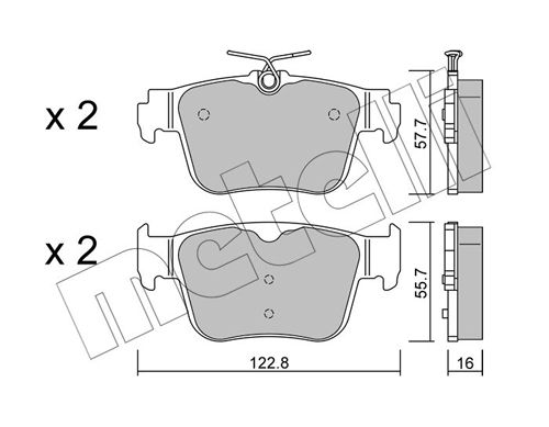 [22-1317-0] REAR PADS METELLI NO SENSOR VAG