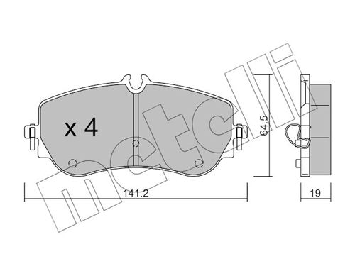 [22-1175-0] BRAKE PADS REAR METELLI VAG