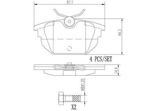 [P23026N] BRAKE PADS REAR BREMBO CERAMIC ALFA