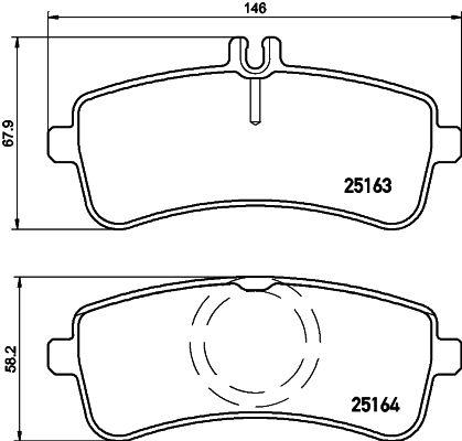 [P50130N] BRAKE PADS REAR BREMBO CERAMIC MERC