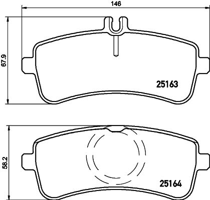 [P50130N] REAR PADS NAO TECH BREMBO CERAMIC MERC