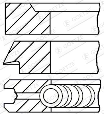 [08-183007-00] PISTON RING SET + .50MM GOETZE MERC