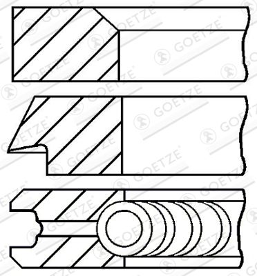 [08-133907-00] PISTON RING SET +.50 GOETZE BMW