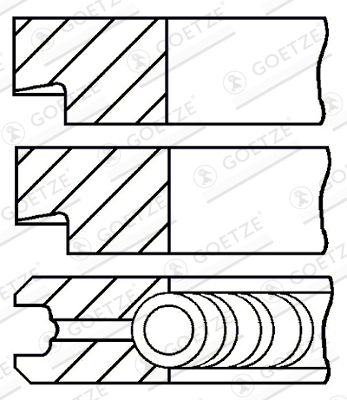 [08-145200-00] PISTON RING SET STD GOETZE ALFA