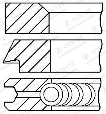 [08-133300-10] PISTON RING SET STD GOETZE BMW