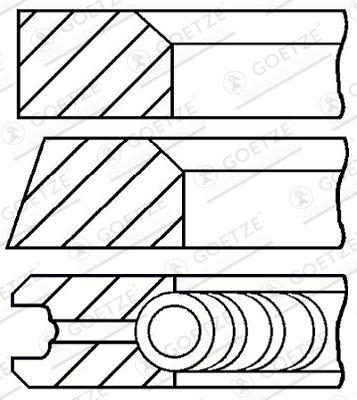 [08-287400-00] PISTON RING SET STD GOETZE MERC