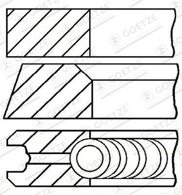 [08-743600-00] PISTON RING SET STD GOETZE MERC