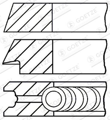 [08-325900-00] PISTON RING SET STD GOETZE PORSCHE