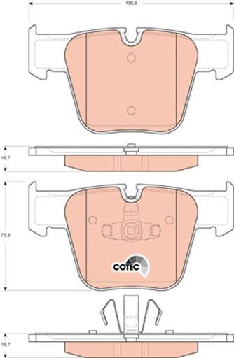 [GDB1674] BRAKE PADS REAR TRW MERC