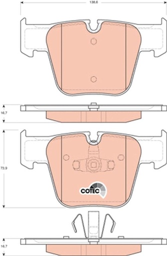 [GDB1674] REAR PADS TRW MERC