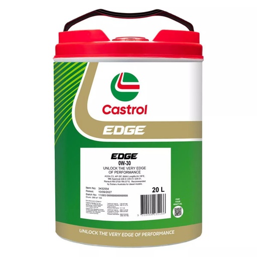 [3432554] ENGINE OIL 20L 0W30 C3 EDGE CASTROL