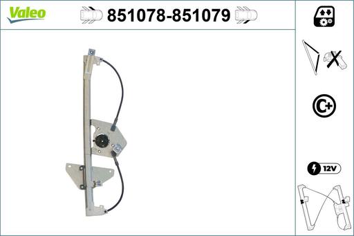 [851078] WINDOW REGULATOR LHF VALEO PSA
