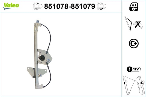 [851078] WINDOW REGULATOR LHF VALEO PSA