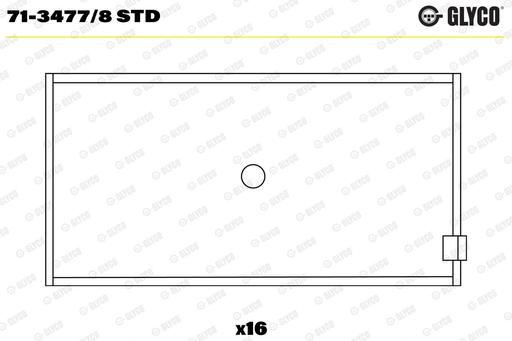 [71-3477/8 STD] CONROD BEARING SET GLYCO MERC