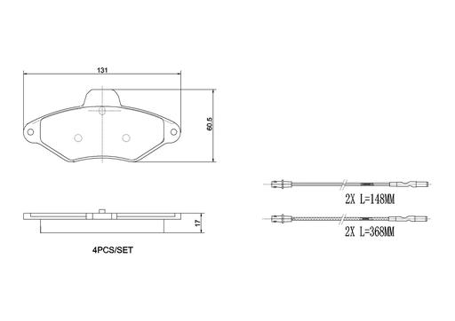 [P61052N] BRAKE PADS FRONT BREMBO CERAMIC PSA