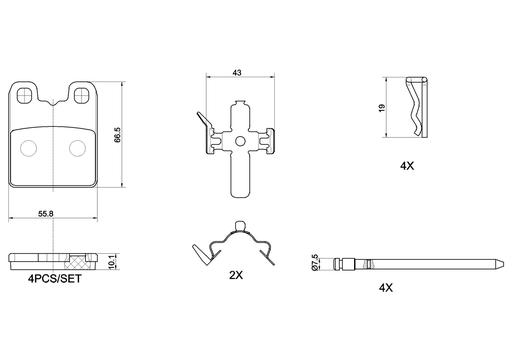 [P23201] BRAKE PADS REAR BREMBO ALFA MASERATI