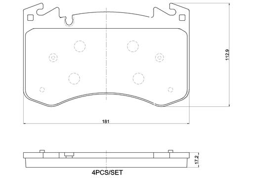 [P44031] BRAKE PADS FRONT BREMBO LAND ROVER