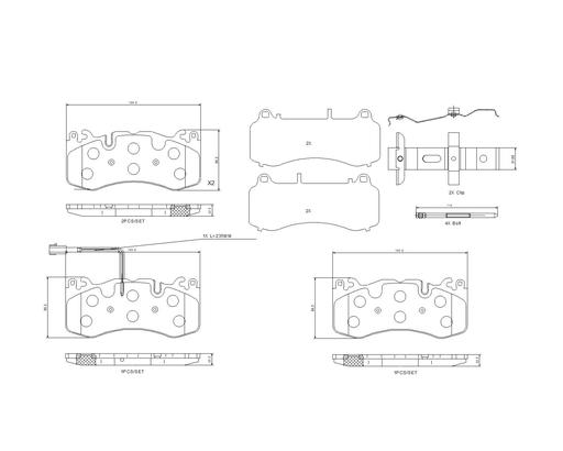[P48005N] BRAKE PADS FRONT BREMBO CERAMIC MASERATI
