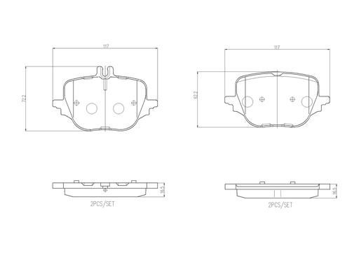 [P50169N] REAR PADS CERAMIC BREMBO MERC
