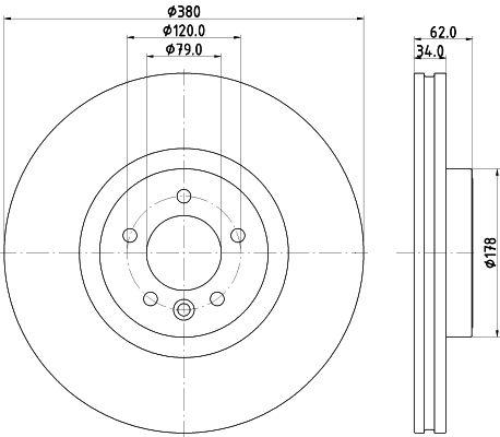 [8DD 355 132-951] BRAKE DISC FRONT 380MM PAGID LAND ROVER