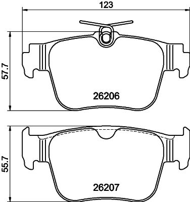 [8DB 355 040-851] BRAKE PADS REAR PAGID VAG