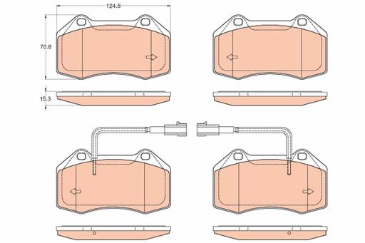 [GDB2045] BRAKE PADS FRONT WITH SENSOR TRW ALFA