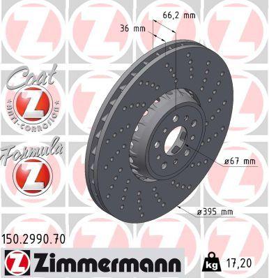 [150.2990.70] BRAKE DISC FRONT RH 395MM ZIMMERMANN BMW