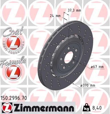 [150.2996.70] BRAKE DISC REAR RH 370MM ZIMMERMANN BMW
