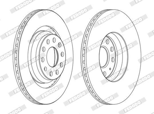 [DDF1503C] REAR DISC 310MM FERODO VAG