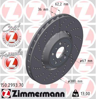 [150.2993.70] BRAKE DISC FRONT LH 380MM ZIMMERMANN BMW