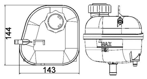 [CRT 85 001S] EXPANSION TANK WITH CAP MAHLE MINI