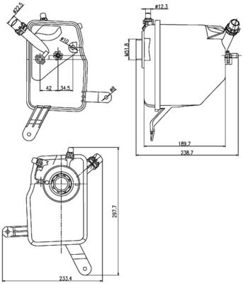 [CRT 205 000S] EXPANSION TANK W/O CAP MAHLE BMW