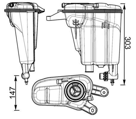 [CRT 95 000S] EXPANSION TANK WITHOUT CAP MAHLE VAG