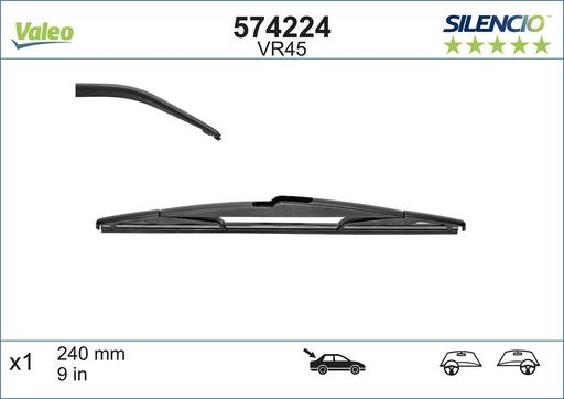 [574224] WIPER BLADE [REAR] VALEO SILENCIO [240MM 9 INCH - REAR WIPER BLADE]