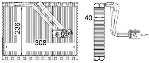 [AE 127 000P] A/C EVAPORATOR MAHLE MERC