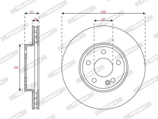 [DDF3033C] FRONT DISC 295MM FERODO MERC