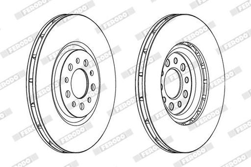 [DDF1453C] BRAKE DISC FRONT 330MM FERODO ALFA