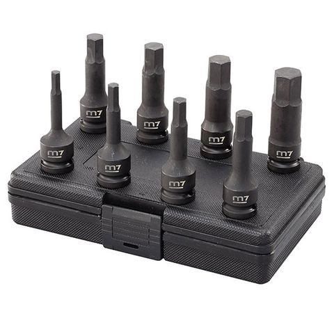 [M7-MB44008M] M7 IMPACT IN HEX SOCKET SET, 1/2" DRIVE, 8PCS, 6 - 19MM
