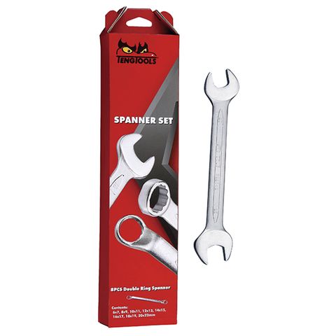 [TE-6211] TENG DOUBLE OPEN END SPANNER SET, 11PCE, METRIC