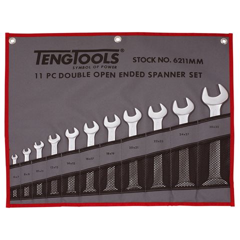 [TE-6211MM] TENG DOUBLE OPEN-END SPANNER SET, 11PCE 6-32MM