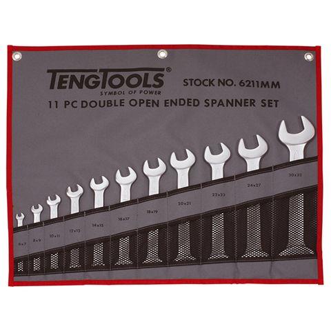 [TE-6211MM] TENG DOUBLE OPEN-END SPANNER SET, 11PCE 6-32MM