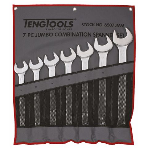 [TE-6507JMM] TENG COMBINATION SPANNER SET W/WALLET, METRIC, 7PCE, 33MM-50MM