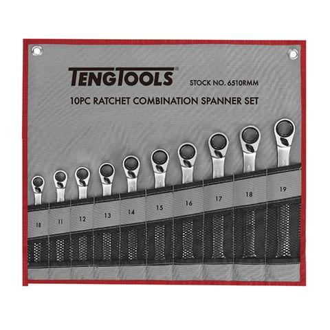 [TE-6510RMM] TENG REVERSIBLE RATCHET SPANNER SET, METRIC, 10PCE, 10MM-19MM