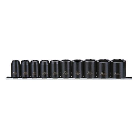[TE9121] TENG 10PCE 1/2" DR. STD. IMPACT SOCKET RAIL SET 10-24MM