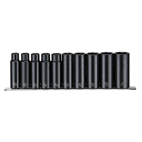 [TE-9126] TENG 10PCE 1/2" DR. DEEP IMPACT SOCKET RAIL SET 10-24MM