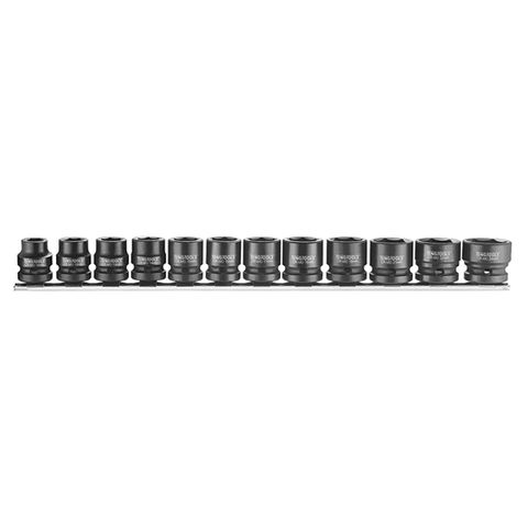 [TE-9207S12] TENG 1/2" DR. STUBBY IMPACT SOCKET SET ON RAIL, 12PC, 10-24MM