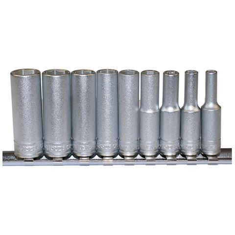 [TE-M1407] TENG 9PCE 1/4" DR. METRIC DEEP SOCKET SET 4-13MM 6PNT